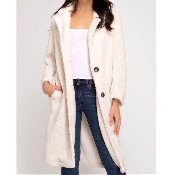 LAST‼️Brooke Faux Fur Pea Coat - Picture 2 of 2